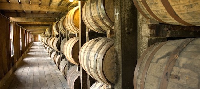Hallway full of barrels 